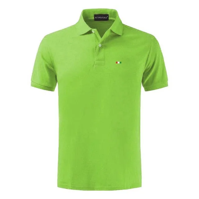 New Solid Color Mens Polos Shirts 100% Cotton