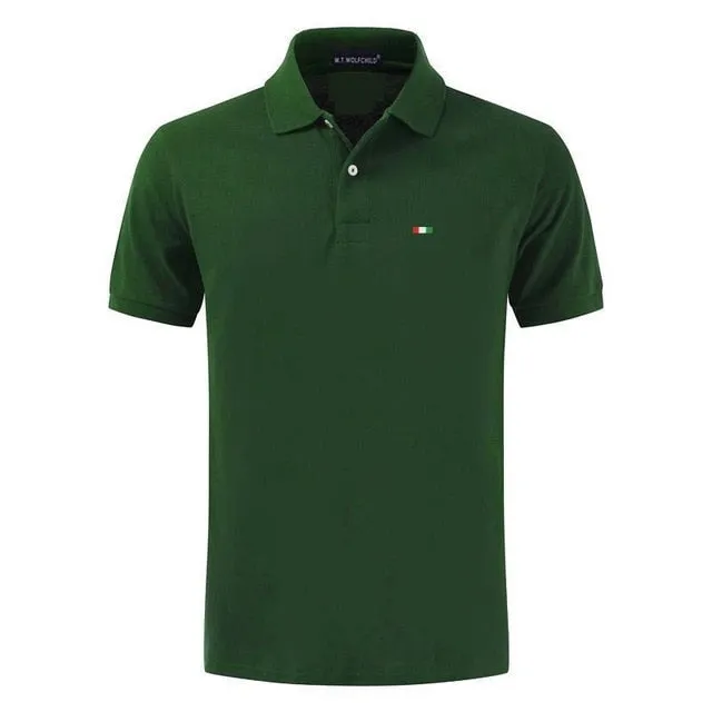 New Solid Color Mens Polos Shirts 100% Cotton