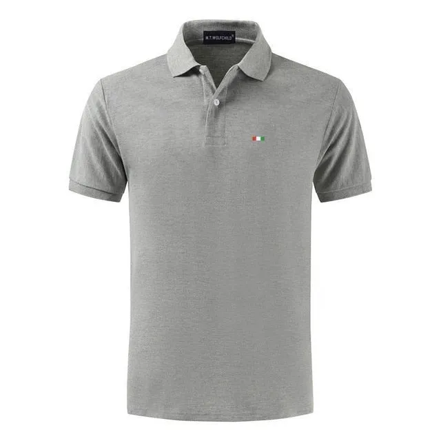 New Solid Color Mens Polos Shirts 100% Cotton