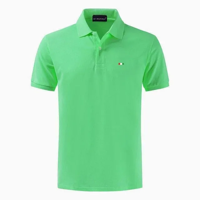 New Solid Color Mens Polos Shirts 100% Cotton