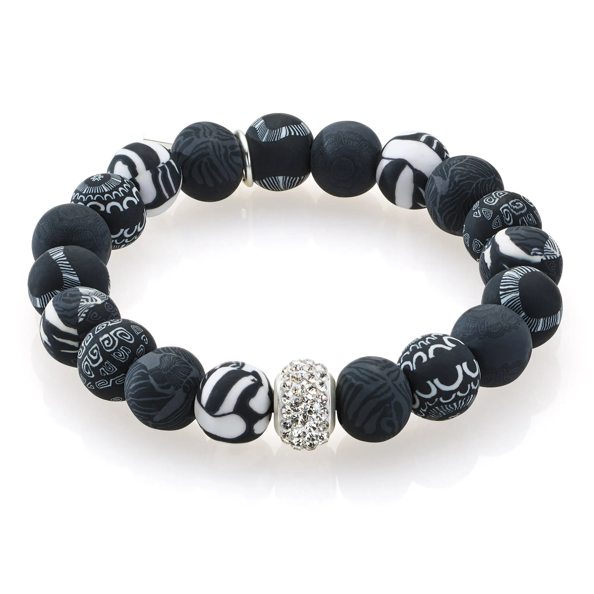 Noir Crystal Stretch Bracelet