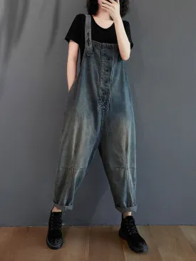 Original Solid Elasticity Denim Jumpsuits