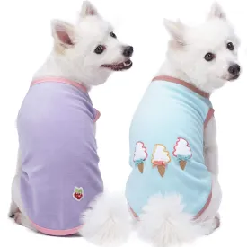 Pajamas | Summer Vacation Ice Cream Essential Dog Shirts, 2 Pack