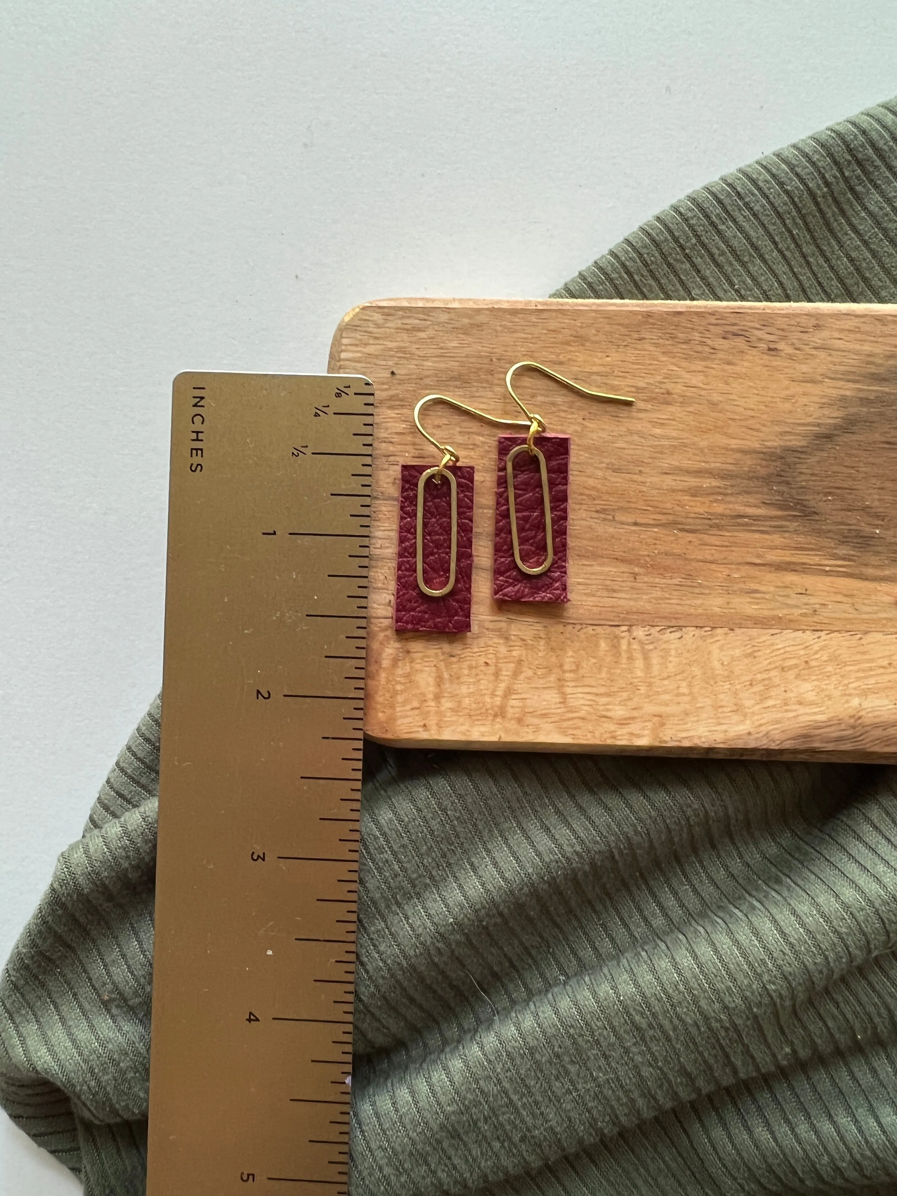 Paper Clip | Leather Earrings