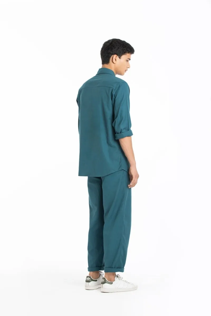 Patch Pocket Shirt Co-ord- Teal