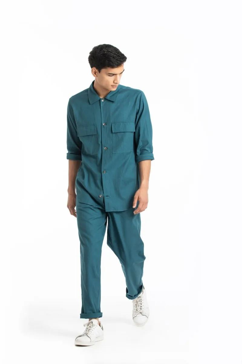 Patch Pocket Shirt Co-ord- Teal