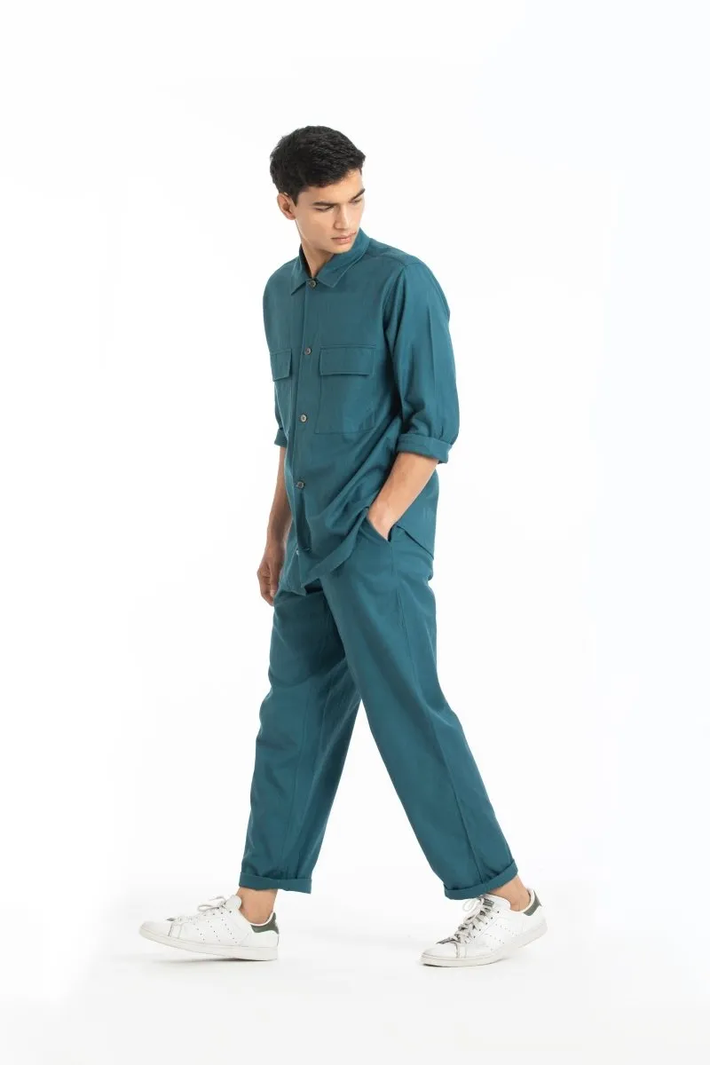 Patch Pocket Shirt Co-ord- Teal