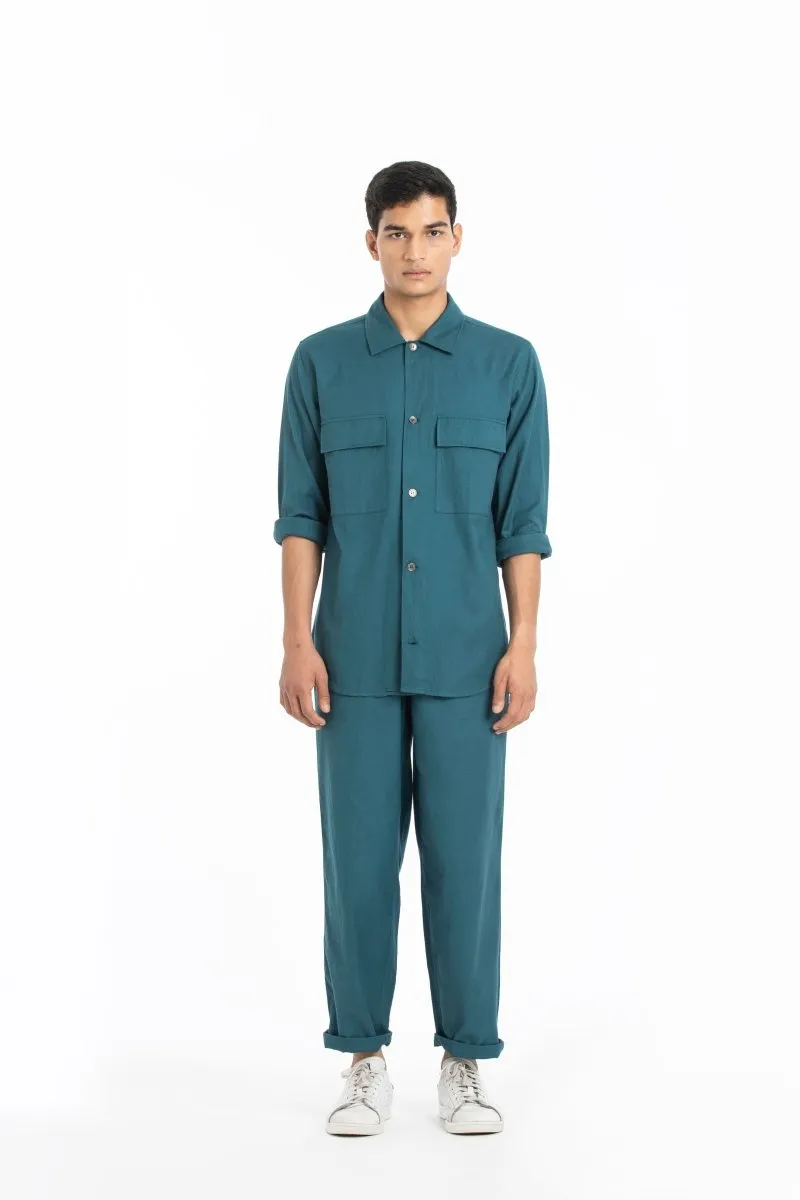 Patch Pocket Shirt Co-ord- Teal