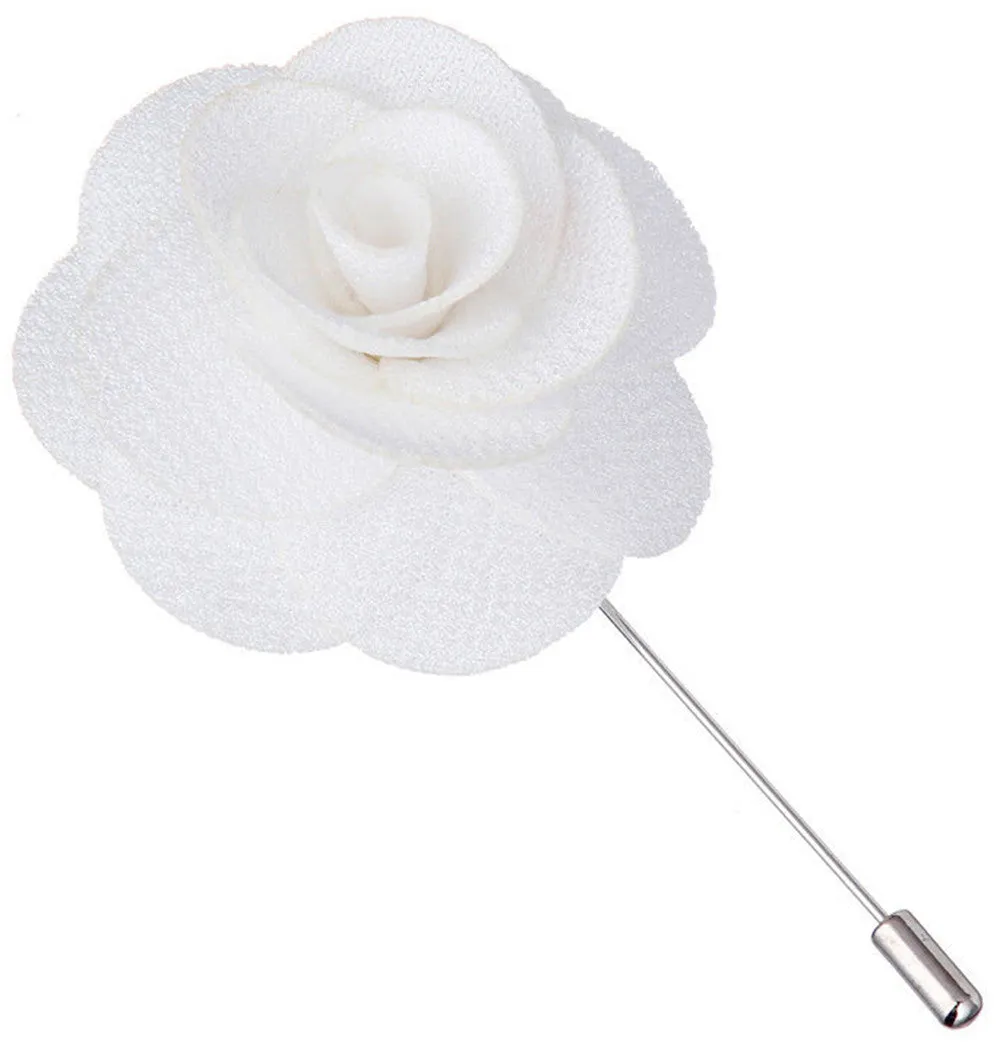 Pearl White Begonia Lapel Pin