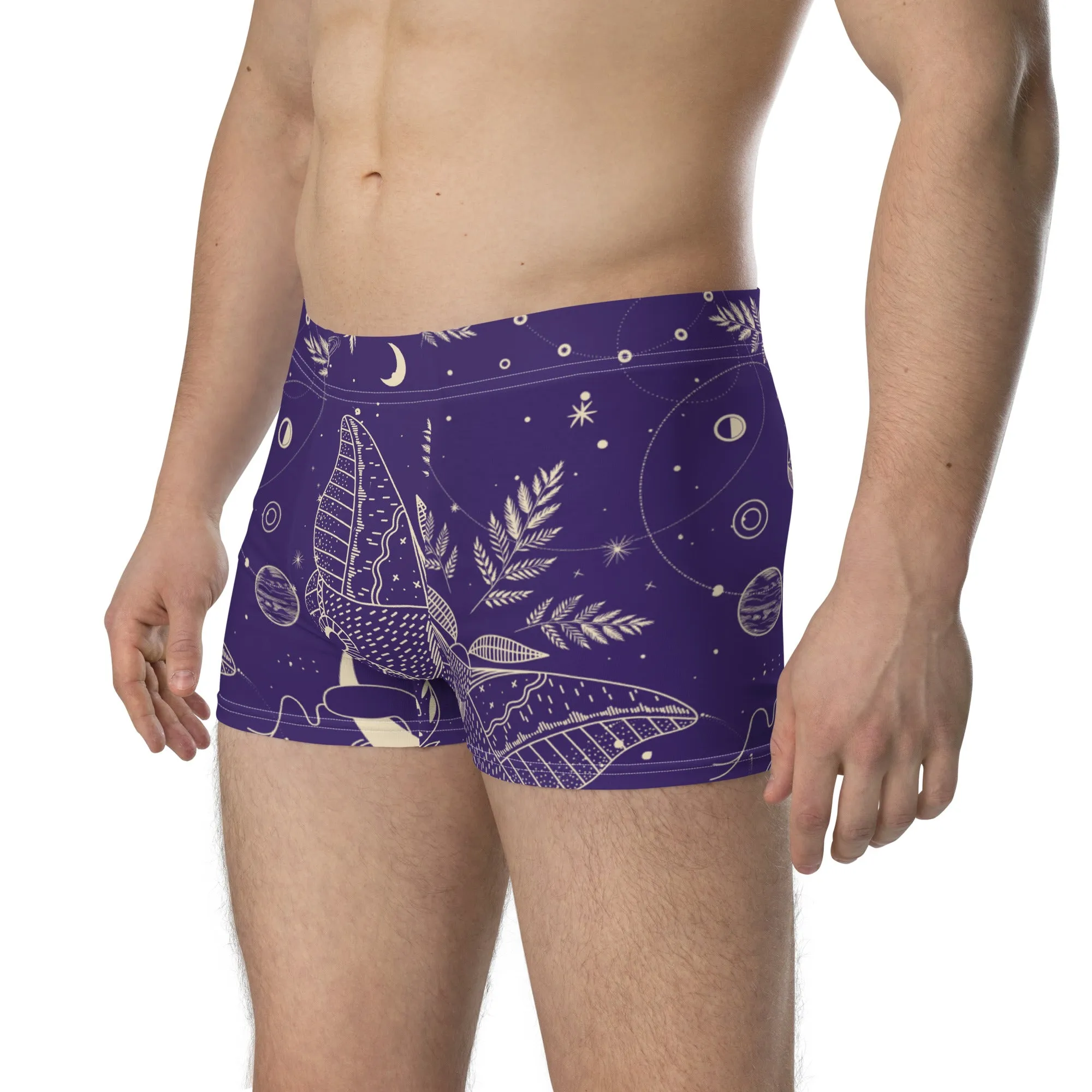 Purple graphic print boxer briefs for men