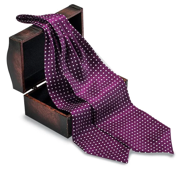 Purple/ White Windsor Dots Ascot - A714