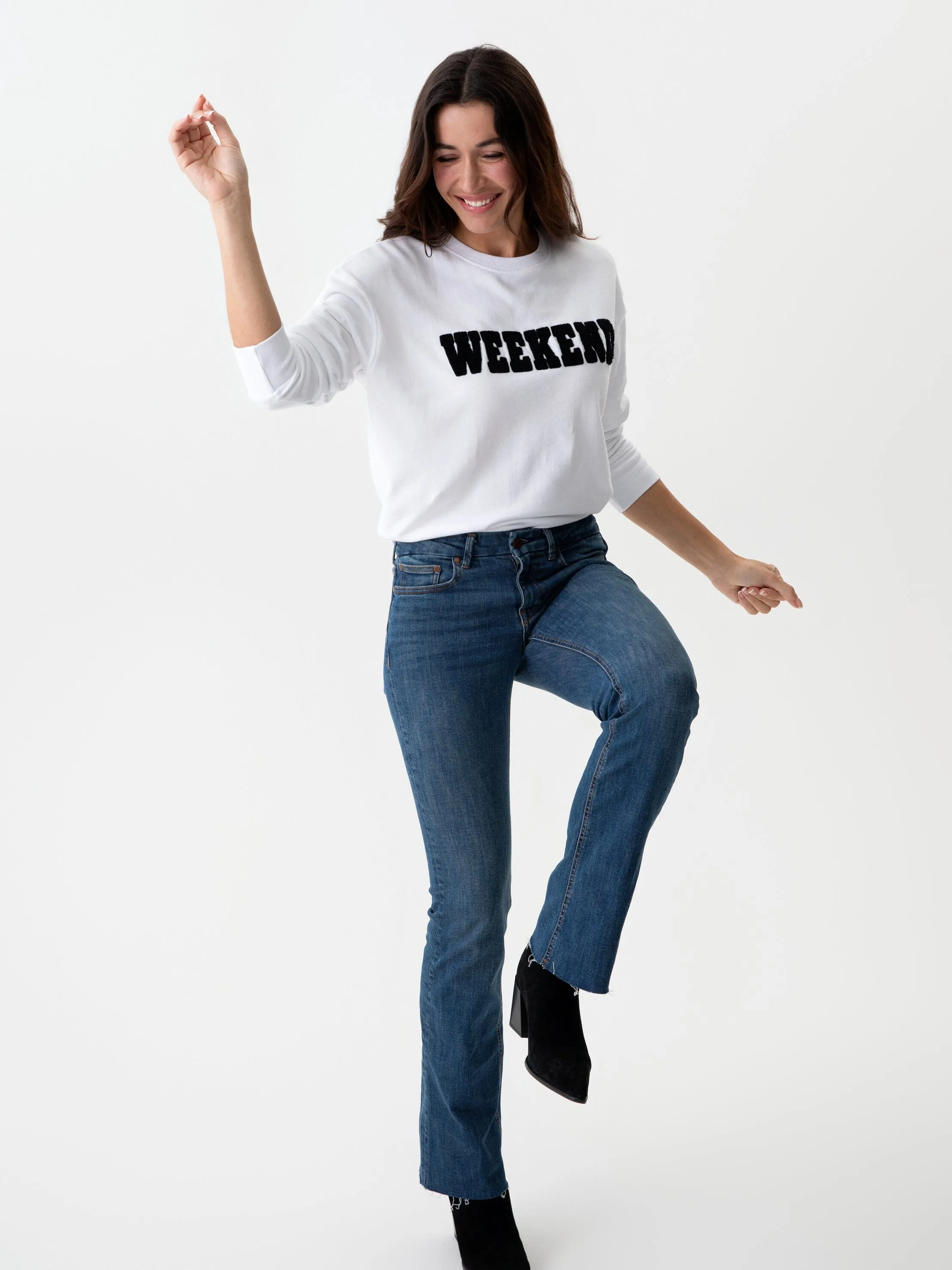 "Weekend" Sweatshirt | White