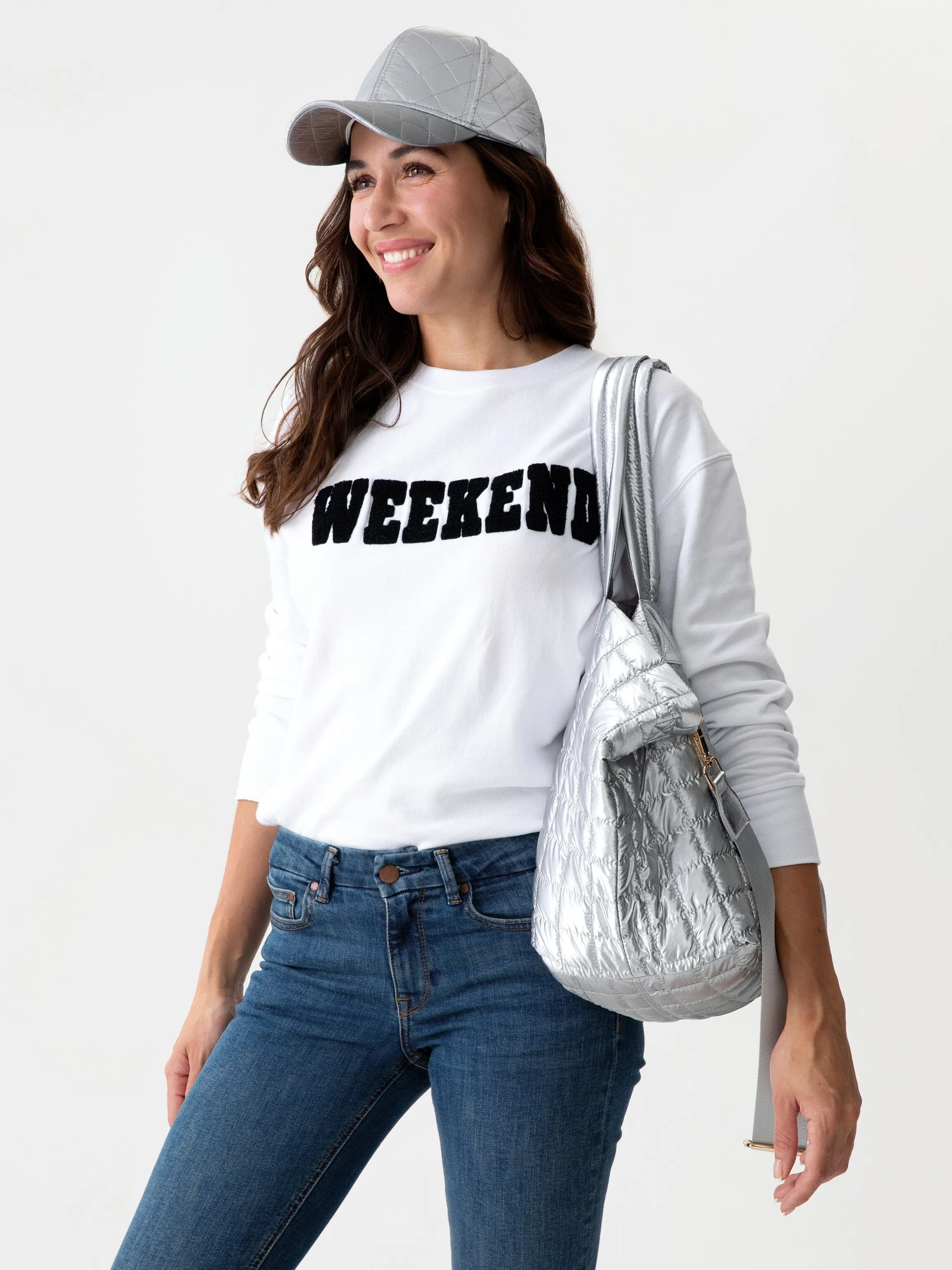 "Weekend" Sweatshirt | White