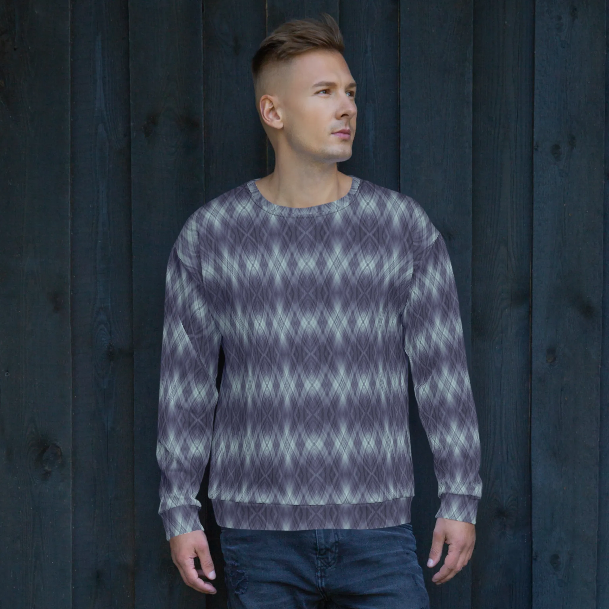 Recursia Argyle Rewired II Men's Sweatshirt In Blue