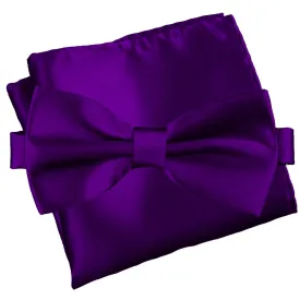 Royal Purple [Silky Smooth] - Bow Tie and Pocket Square Matching Set