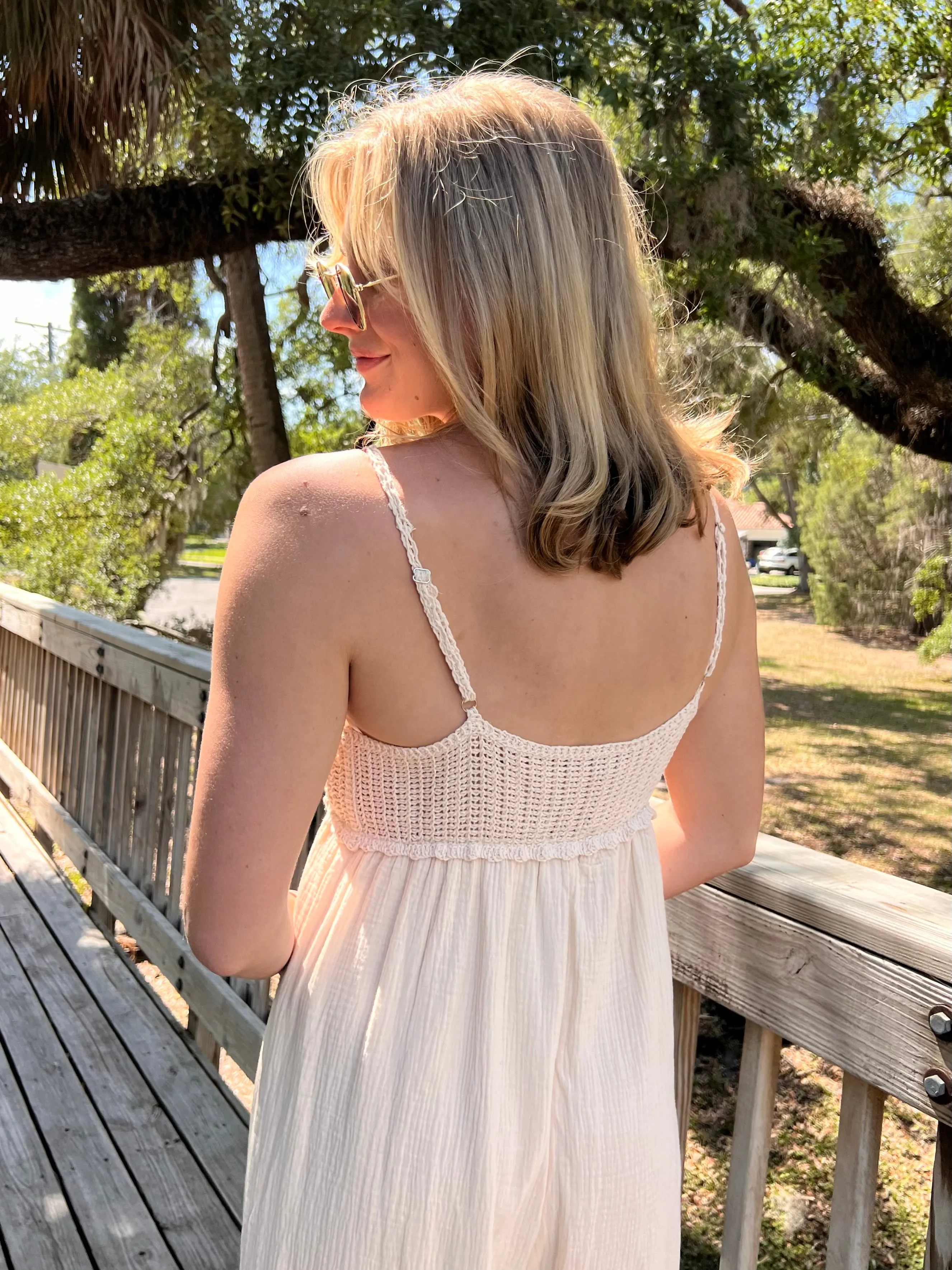 SABRINA CROCHET JUMPSUIT IN CREAM