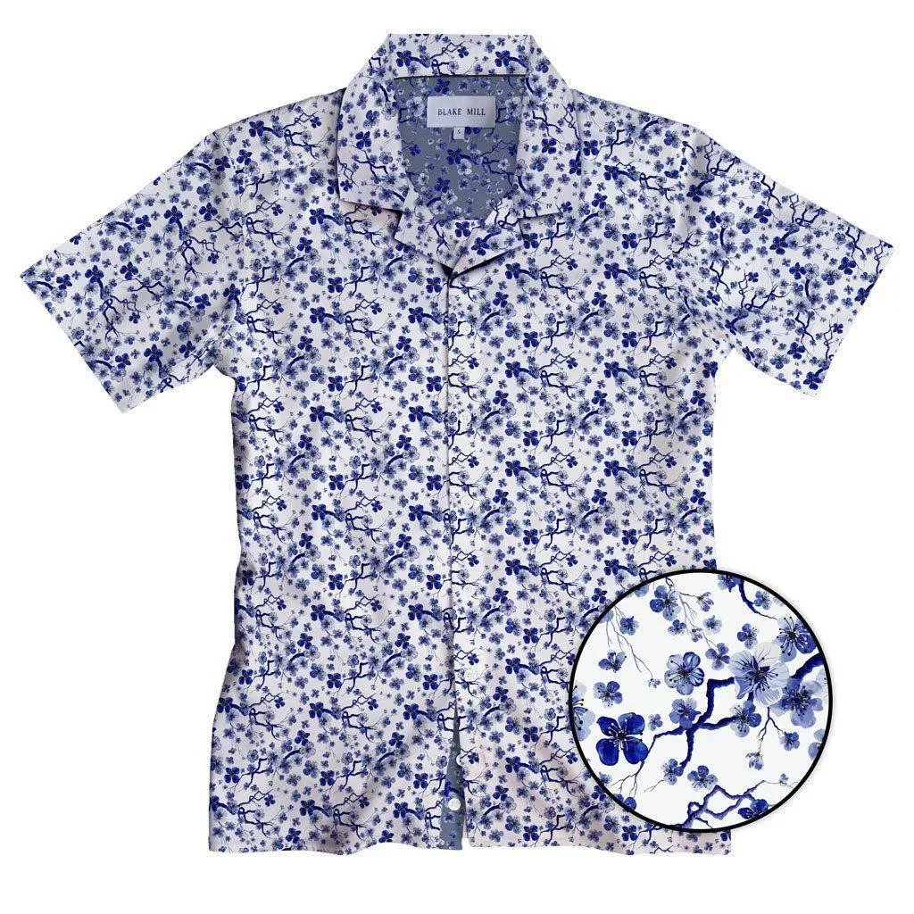 Sakura Tree Open Collar Shirt