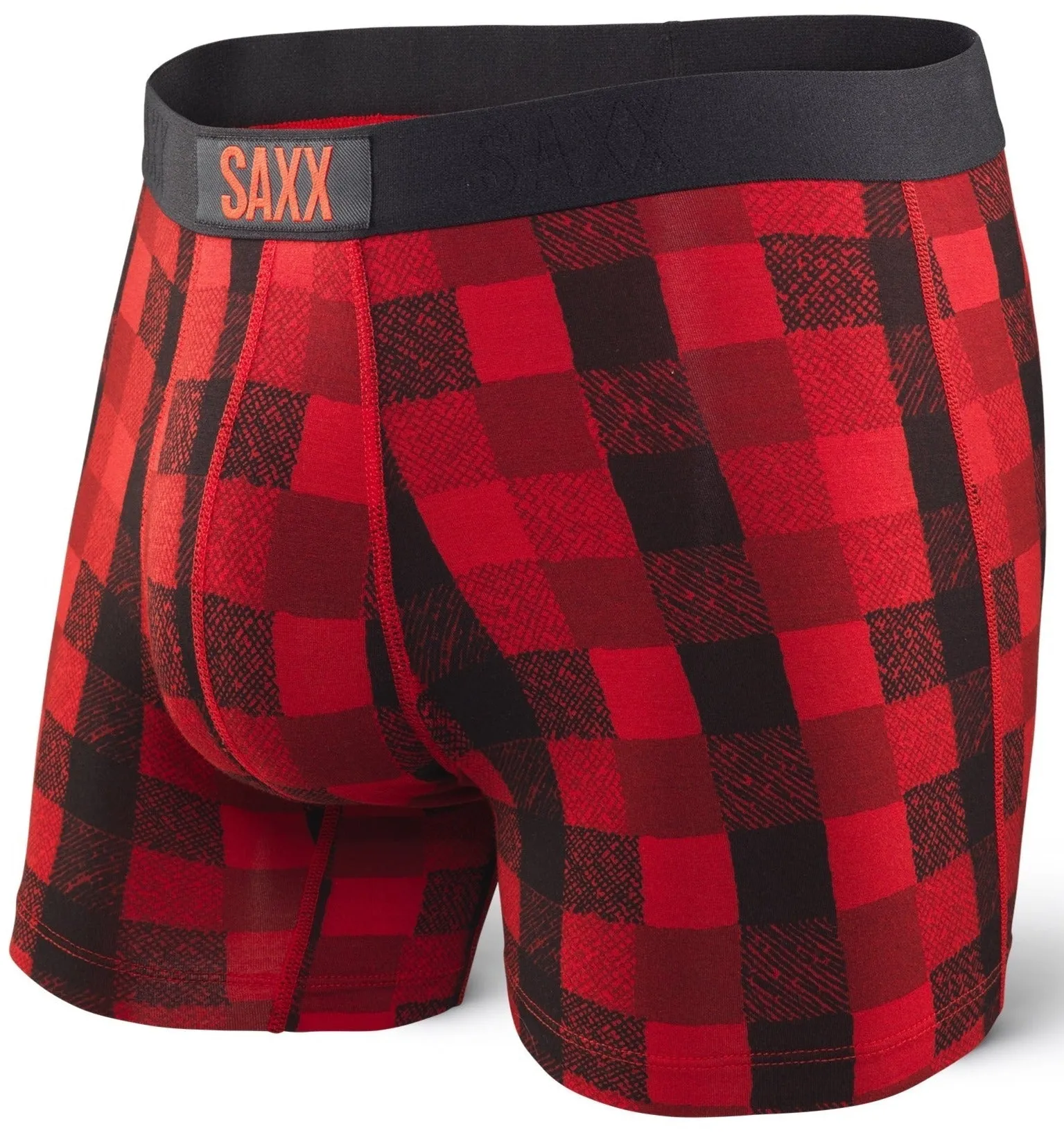 SAXX Vibe Boxer Modern Fit Red Lumberjack Plaid