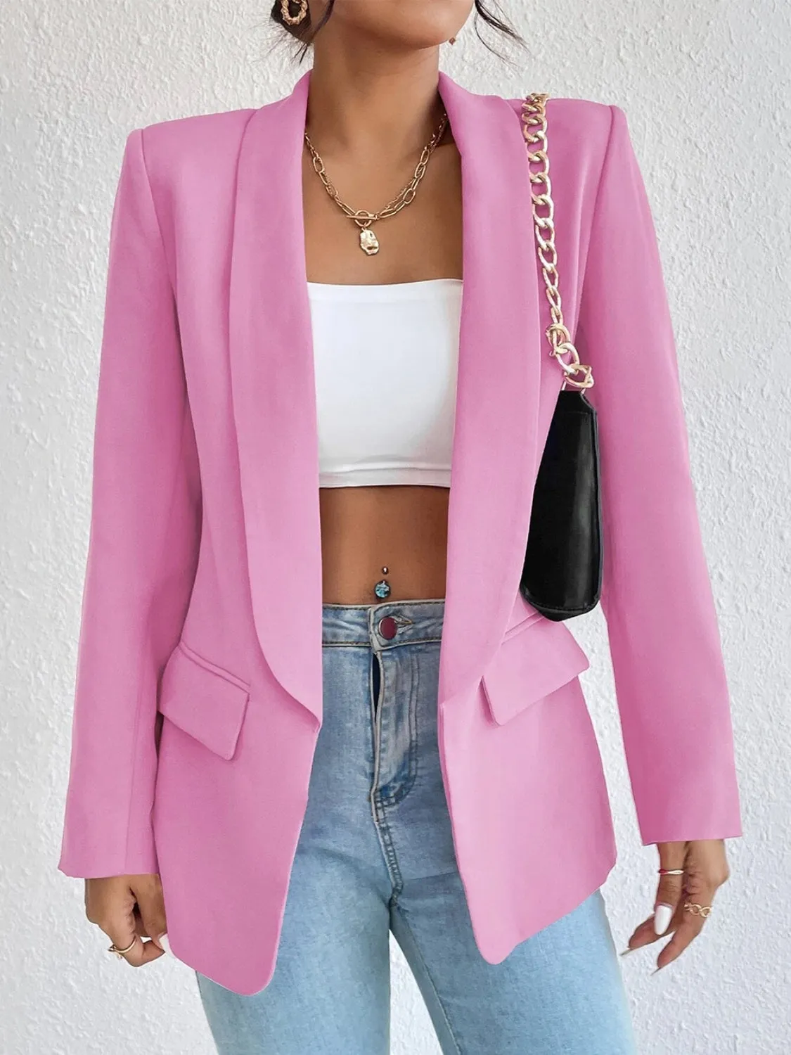 Shawl Collar Long Sleeve Blazer- 9 Colors to choose from