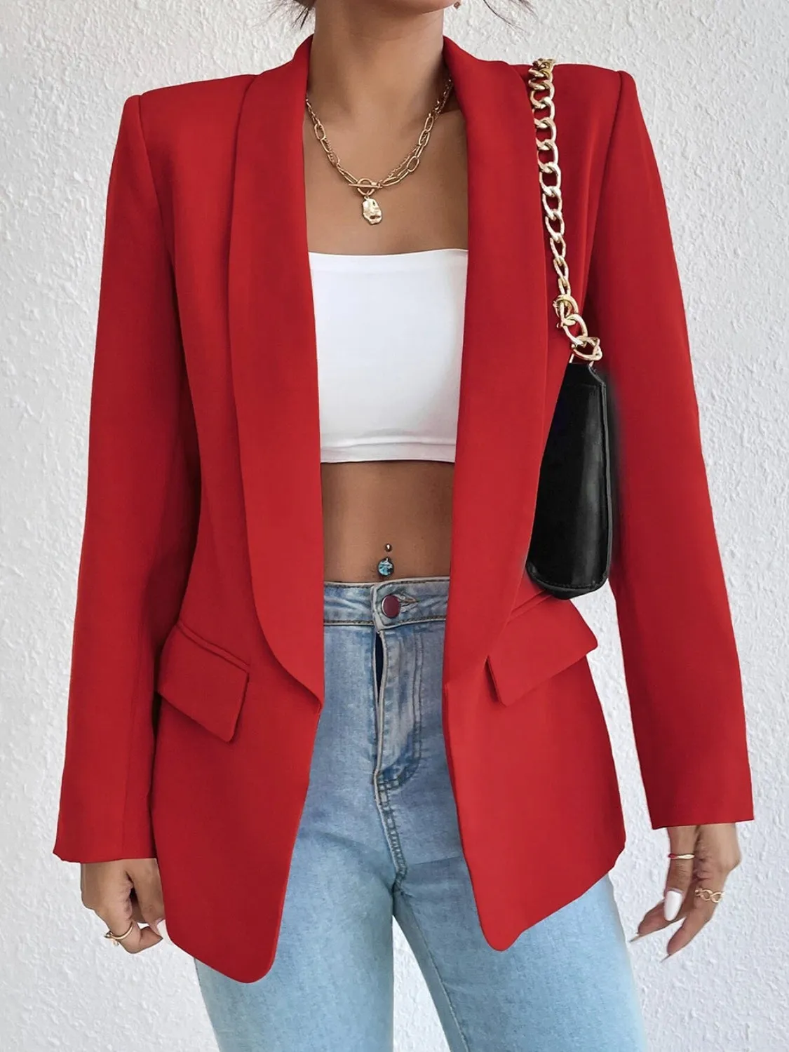 Shawl Collar Long Sleeve Blazer- 9 Colors to choose from