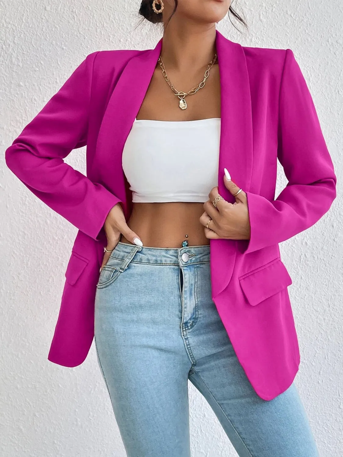 Shawl Collar Long Sleeve Blazer- 9 Colors to choose from