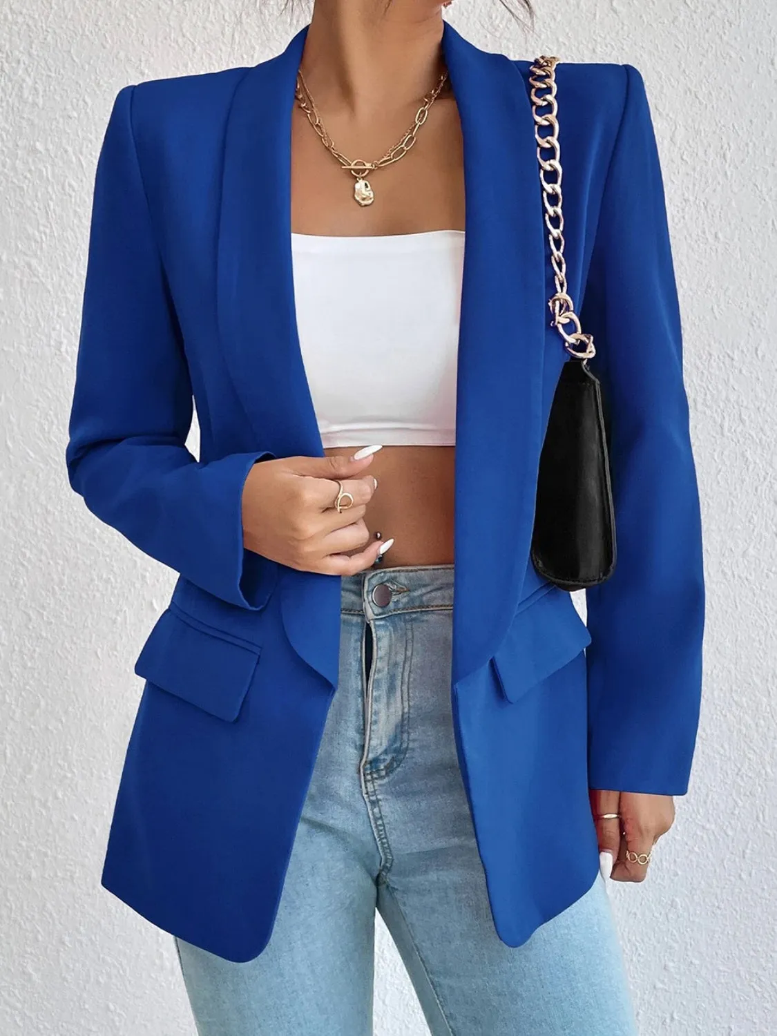 Shawl Collar Long Sleeve Blazer- 9 Colors to choose from