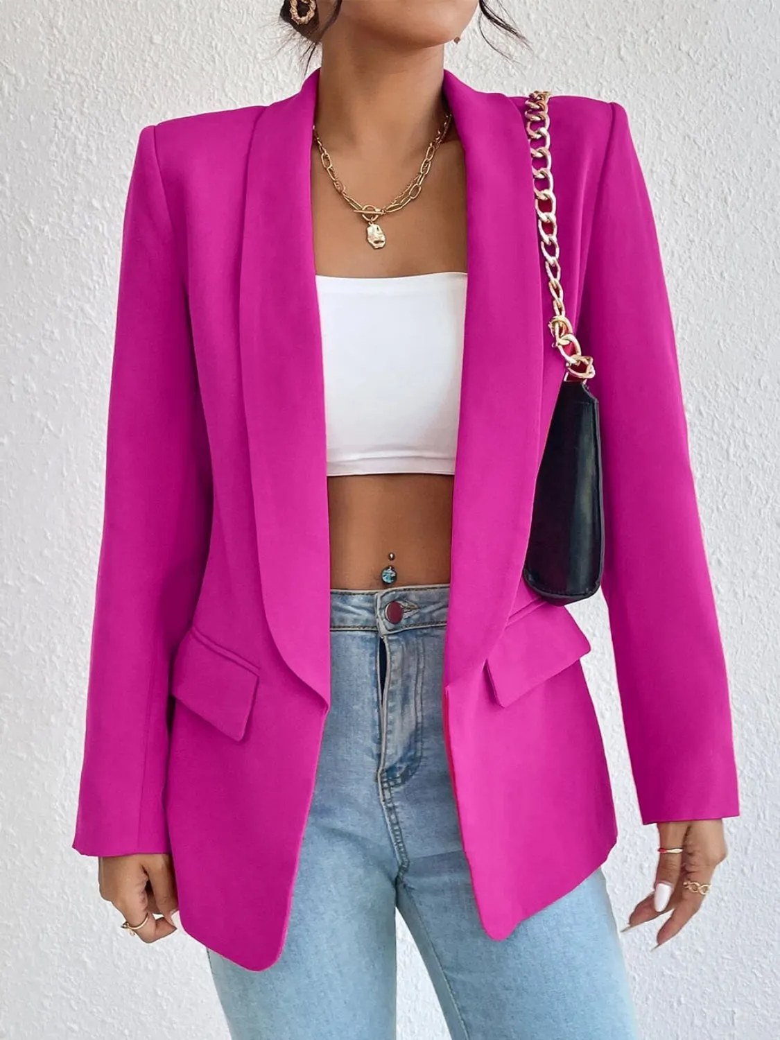 Shawl Collar Long Sleeve Blazer- 9 Colors to choose from