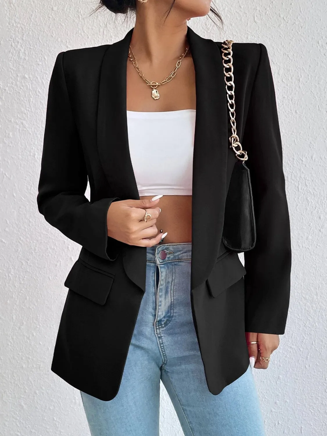 Shawl Collar Long Sleeve Blazer- 9 Colors to choose from