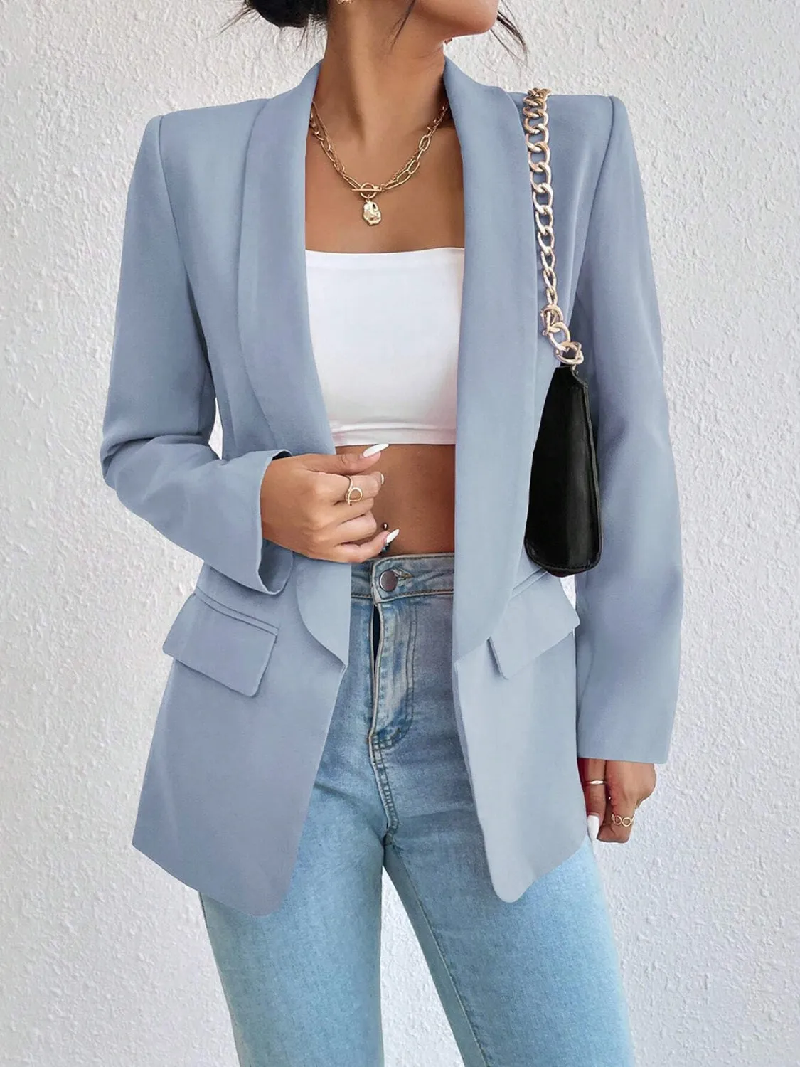 Shawl Collar Long Sleeve Blazer- 9 Colors to choose from