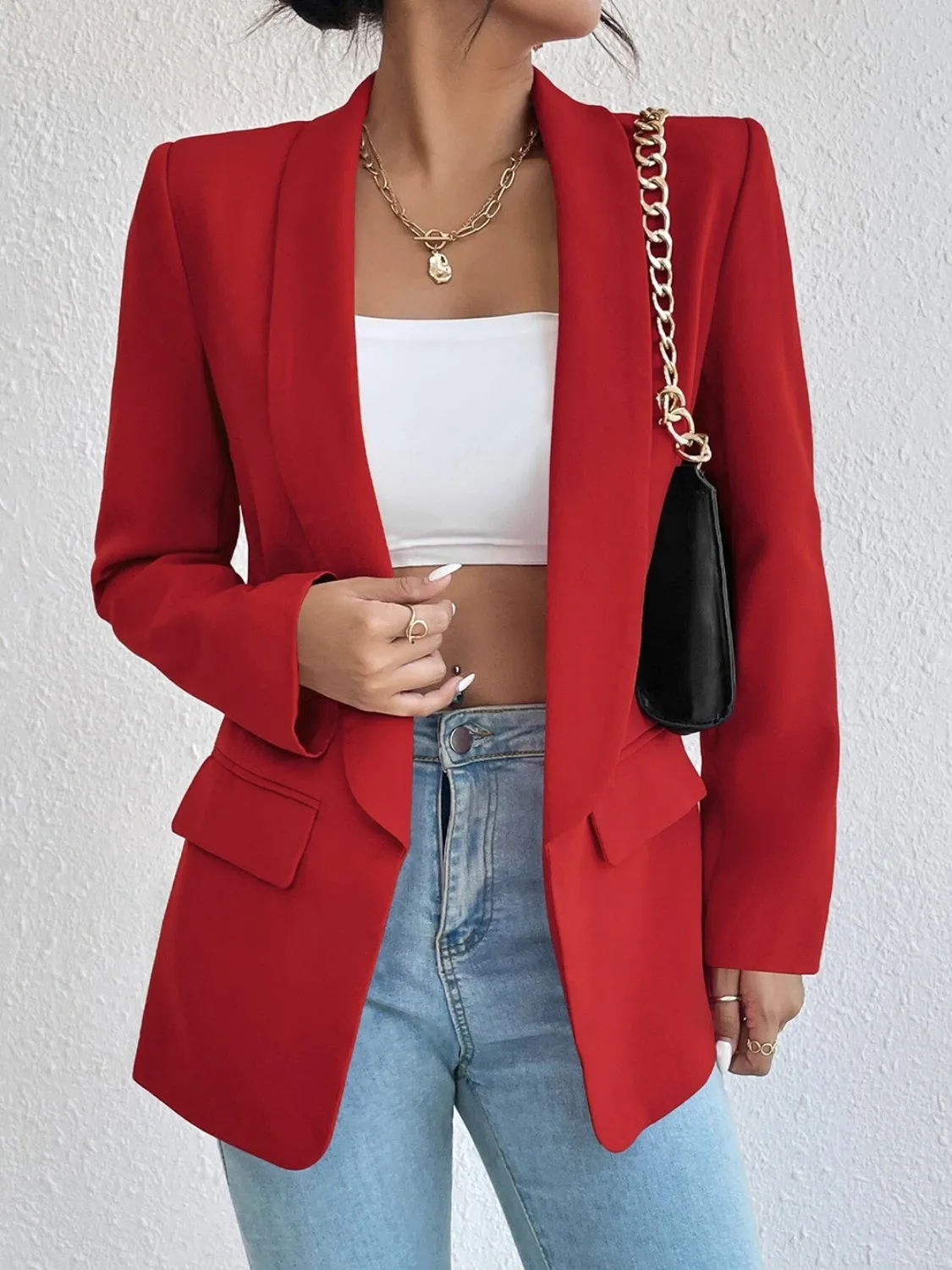 Shawl Collar Long Sleeve Blazer- 9 Colors to choose from