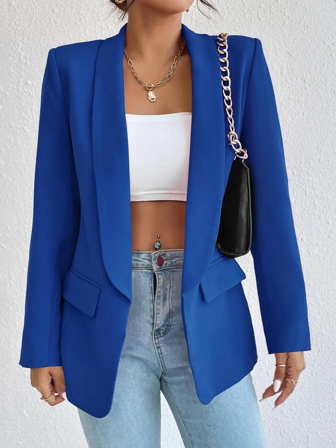 Shawl Collar Long Sleeve Blazer- 9 Colors to choose from