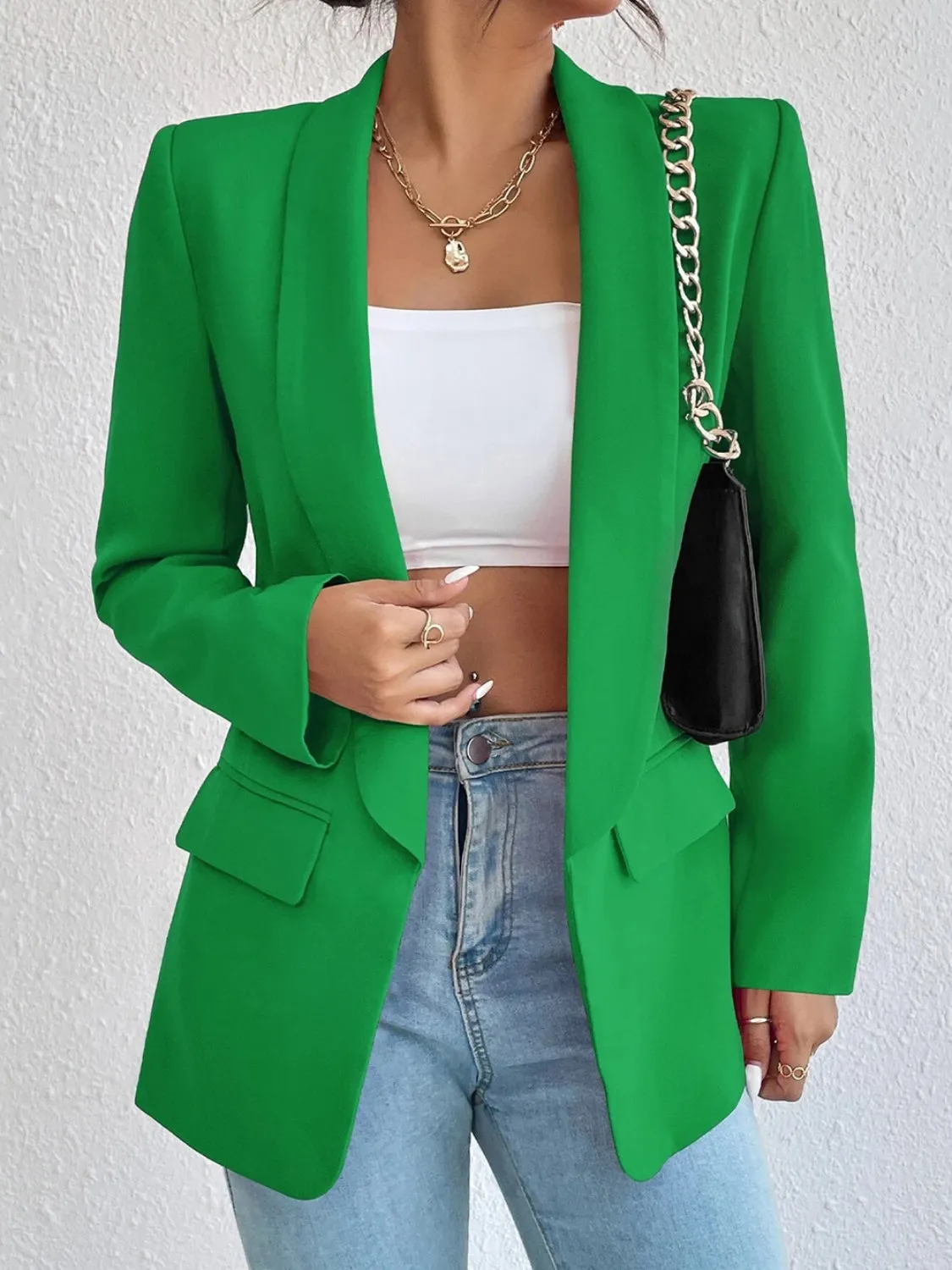 Shawl Collar Long Sleeve Blazer- 9 Colors to choose from