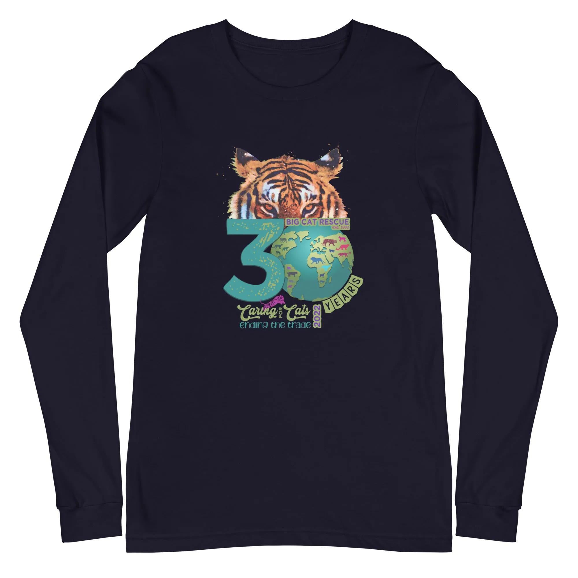 Shirt - Big Cat Rescue 30th Anniversary Logo Long Sleeve Tee