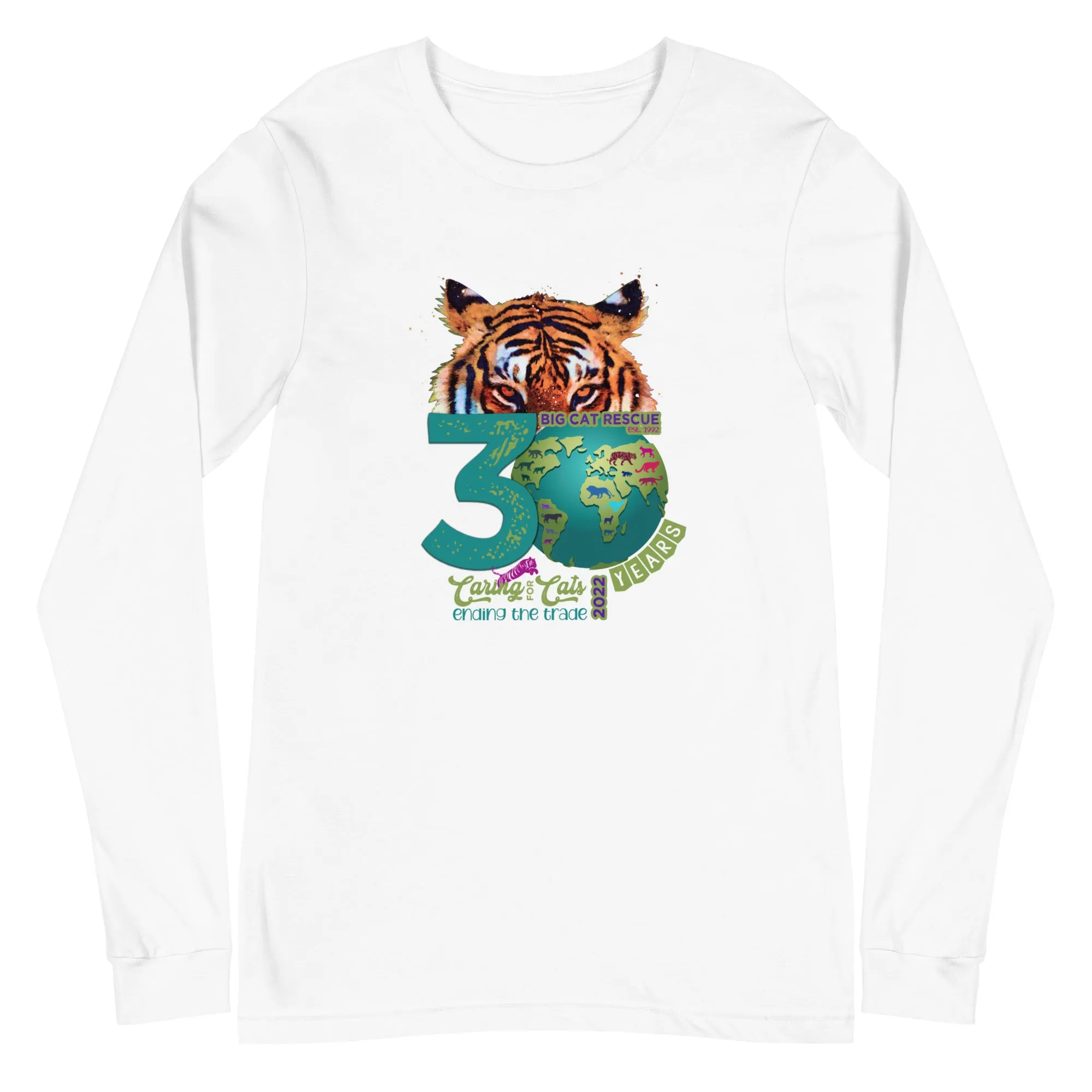 Shirt - Big Cat Rescue 30th Anniversary Logo Long Sleeve Tee