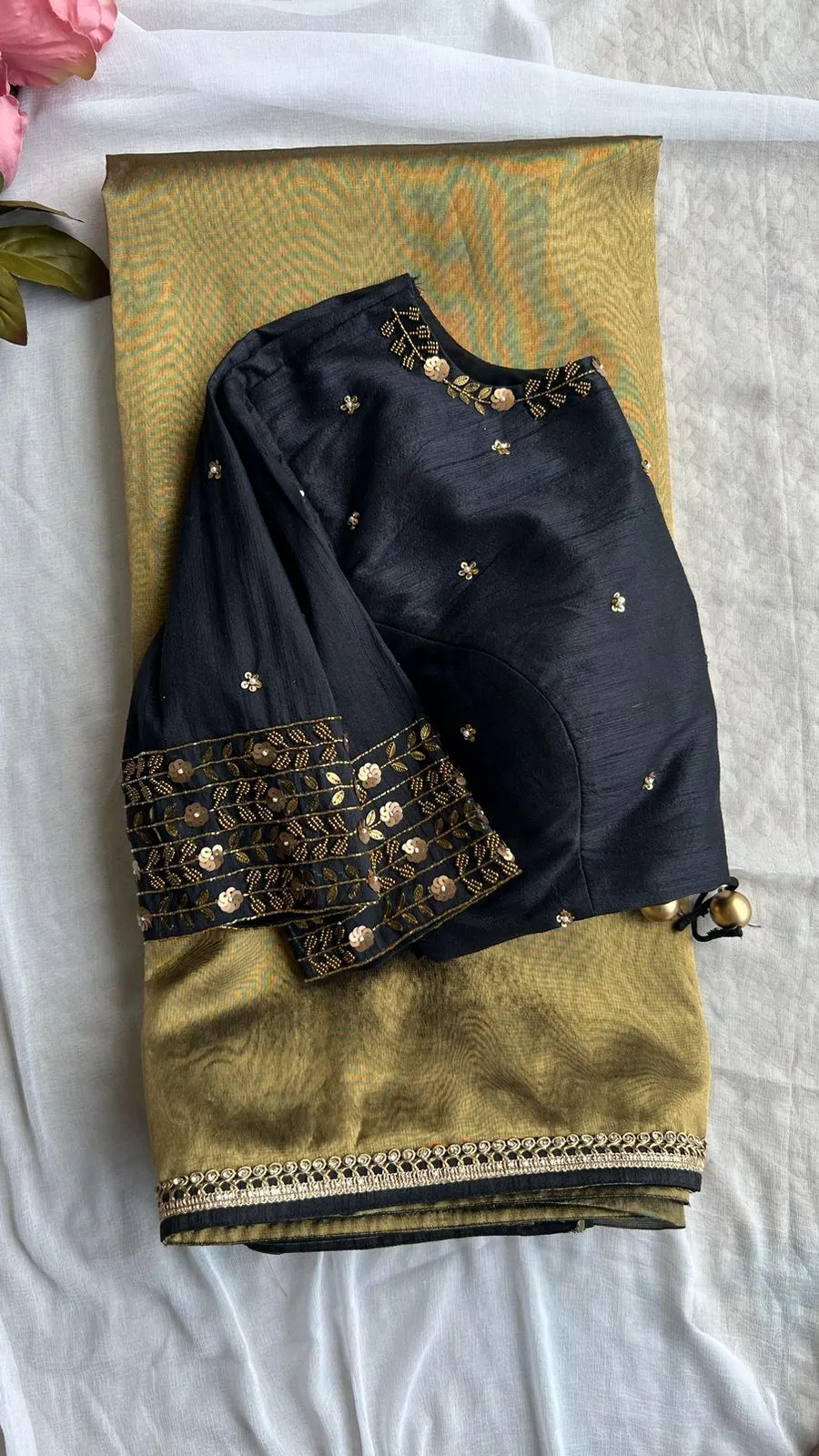 Silk blouse hand work design 1012