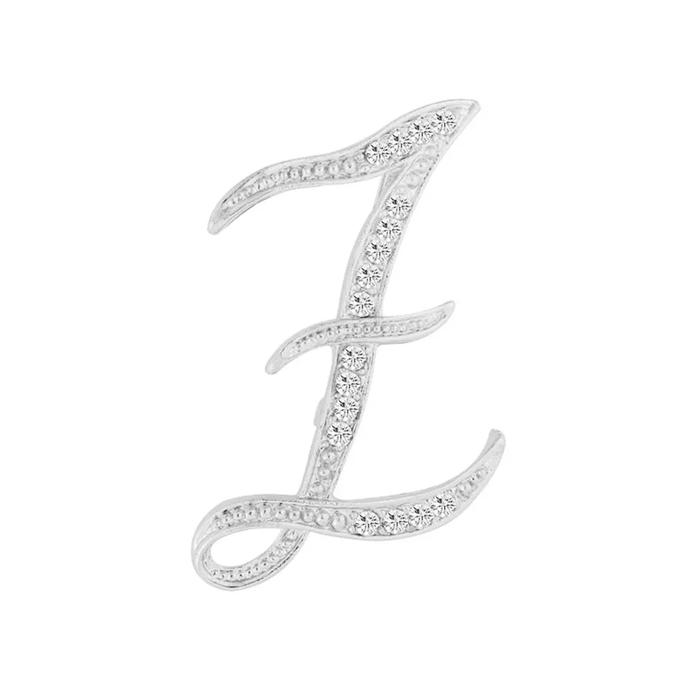 [Silver Initial Letter Z] Plated Metal Lapel Pin