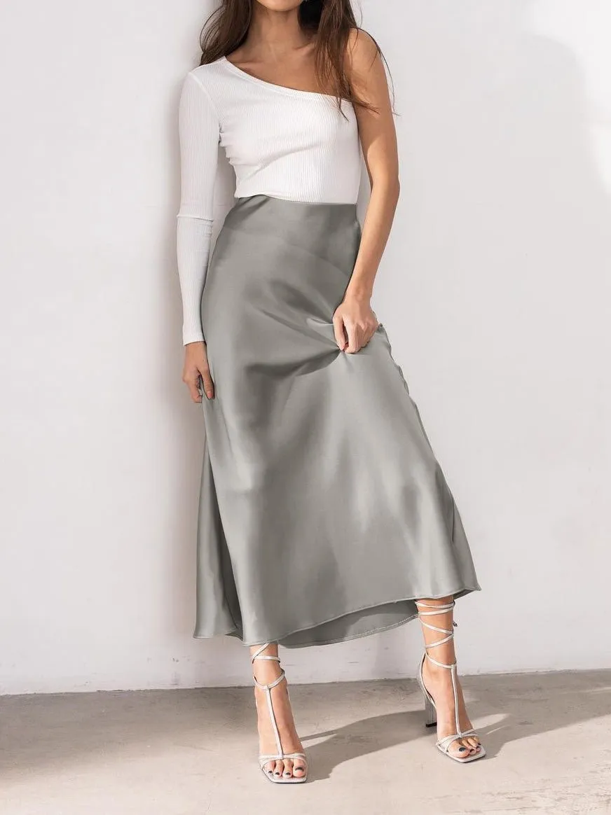 Skirts Silky Ice Silk Fishtail Long Skirt for Women