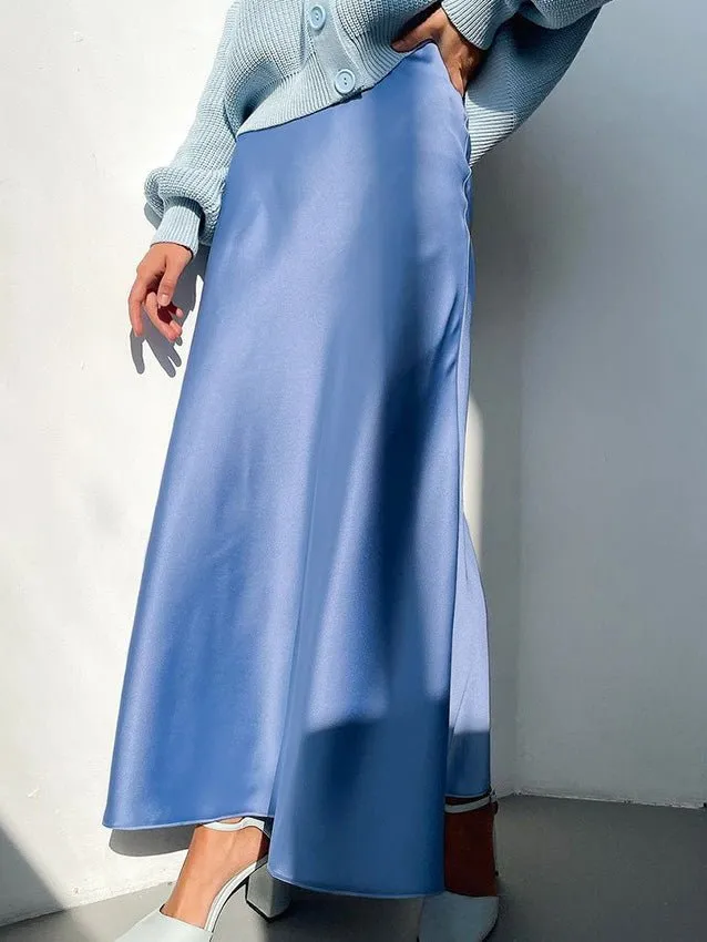 Skirts Silky Ice Silk Fishtail Long Skirt for Women