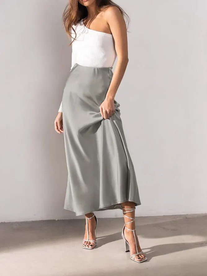 Skirts Silky Ice Silk Fishtail Long Skirt for Women