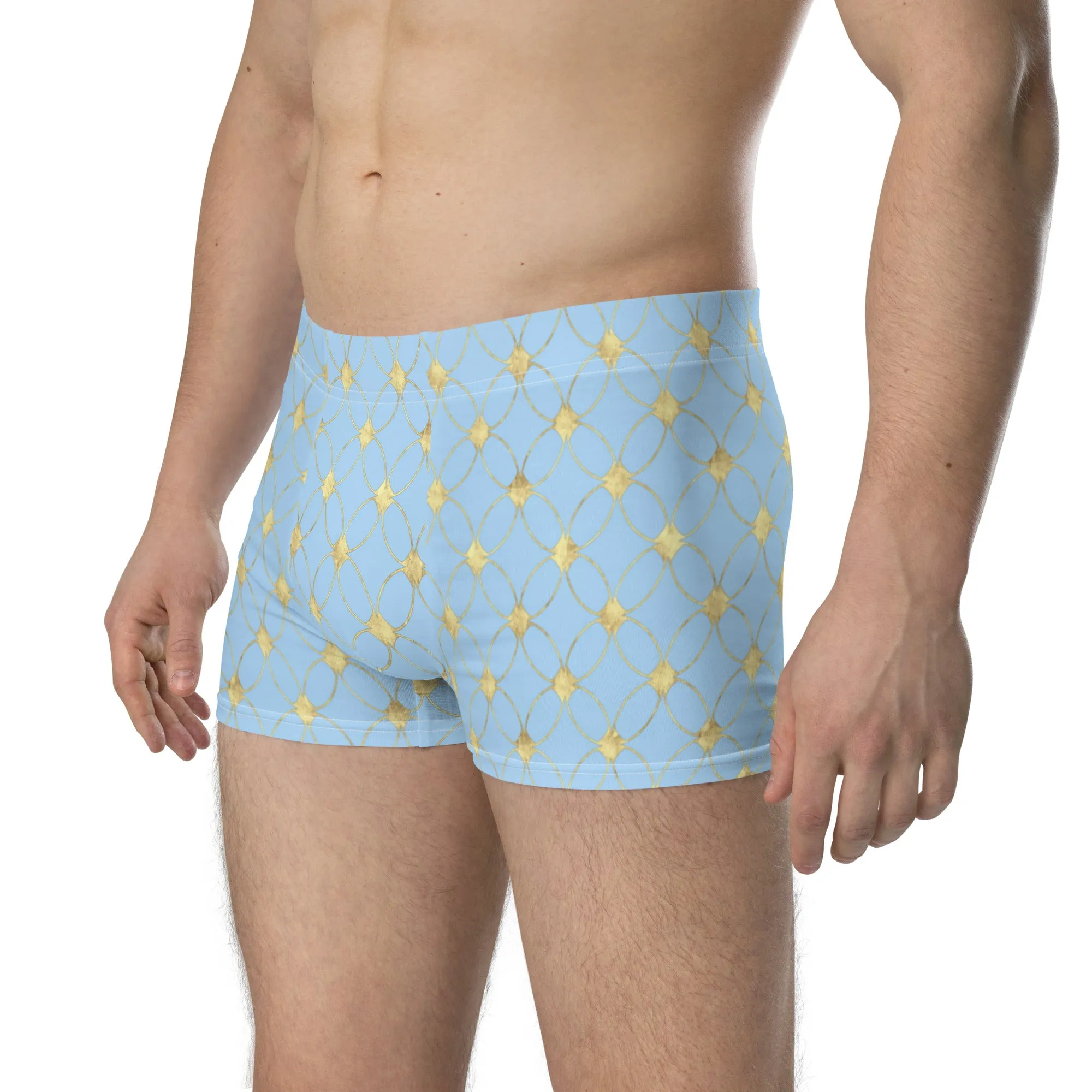 Sky blue boxer with Golden print for men’s