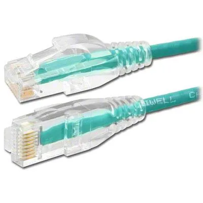 Slim Cat6 UTP Ethernet Patch Cord, 8' Green