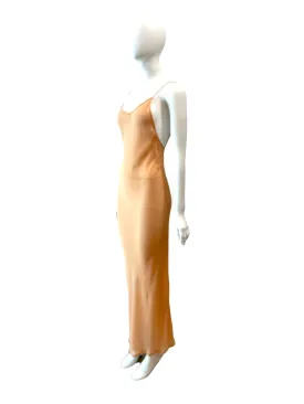 S/S 1997 Dolce & Gabbana Sheer Peachy Nude Silk Slip Dress 40