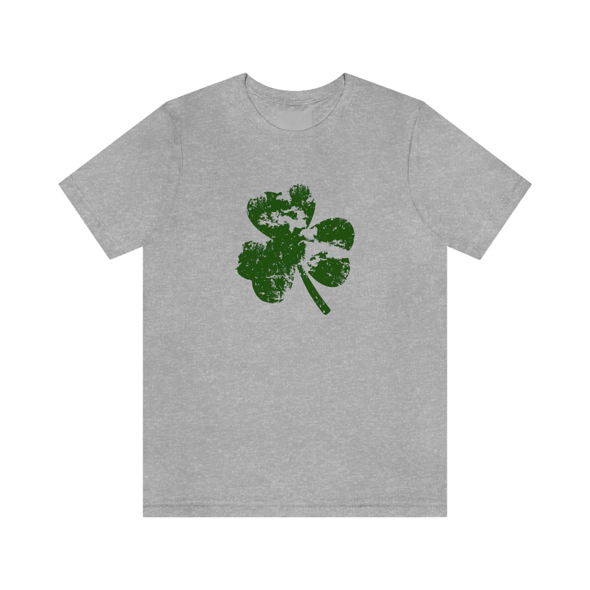 St. Patrick's Day Distressed Shamrock Bella Canvas 3001 Unisex Jersey Short Sleeve Tee