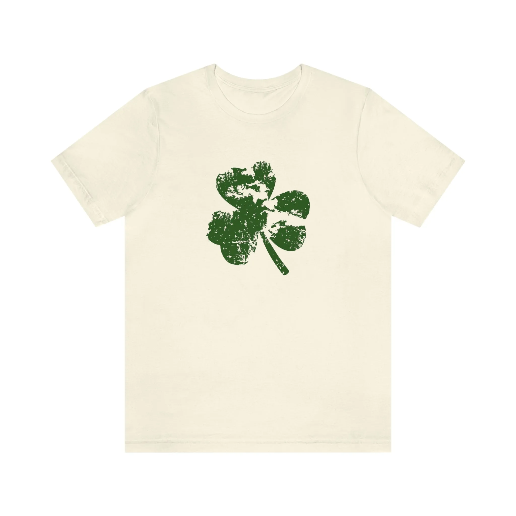 St. Patrick's Day Distressed Shamrock Bella Canvas 3001 Unisex Jersey Short Sleeve Tee