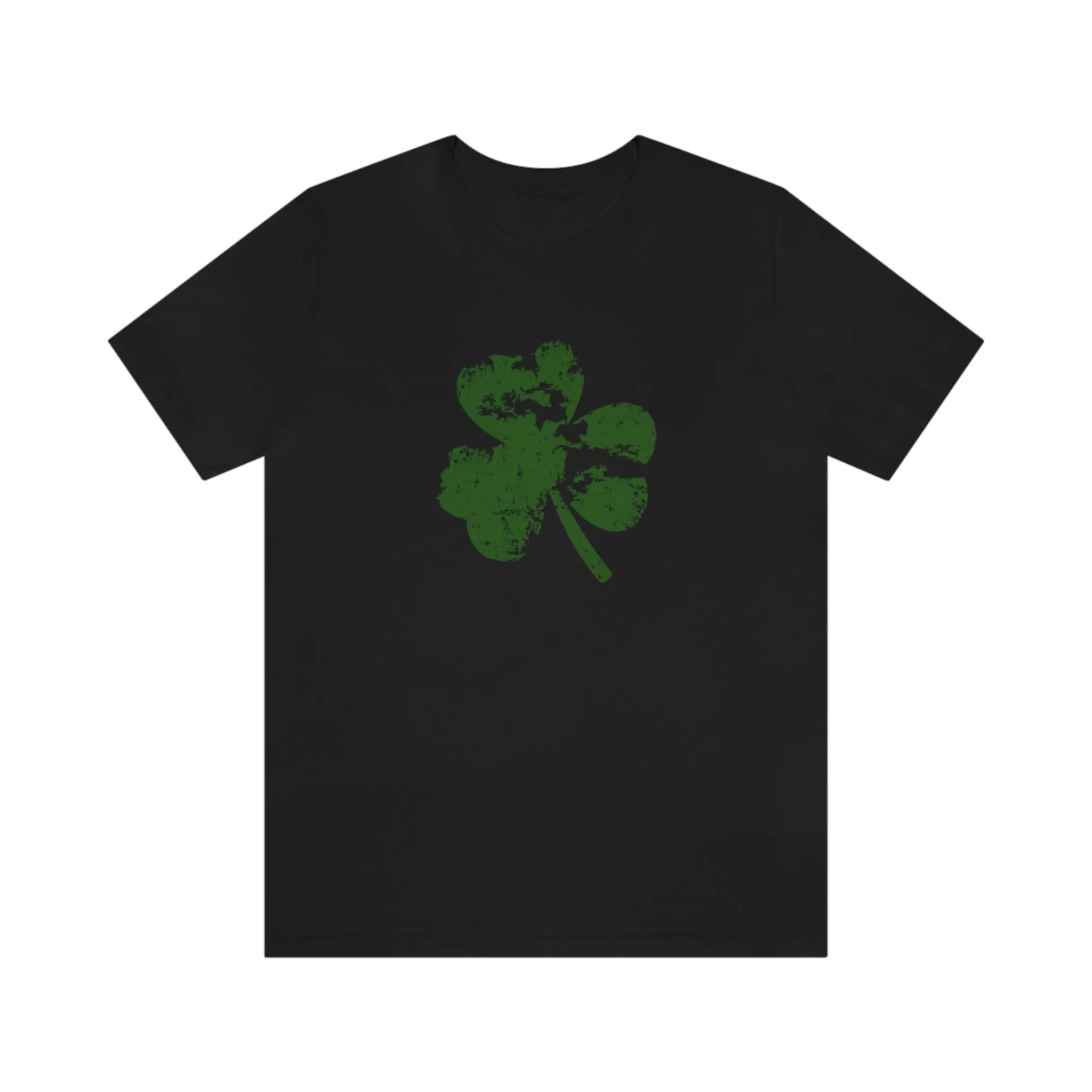 St. Patrick's Day Distressed Shamrock Bella Canvas 3001 Unisex Jersey Short Sleeve Tee