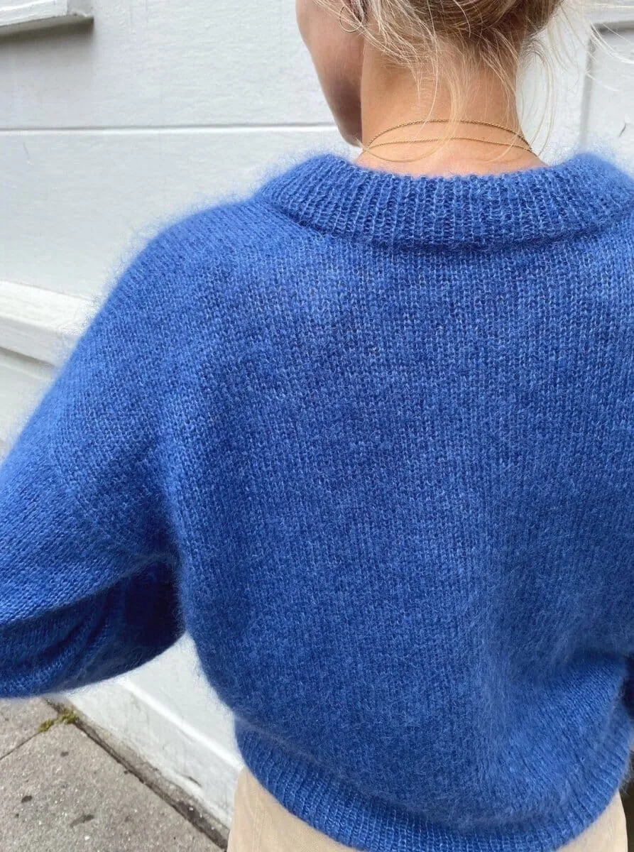 Stockholm sweater with V-neck from PetiteKnit, silk mohair yarn kit (ex pattern)