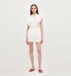 The Eyelet Livie Nap Shorts - White Eyelet