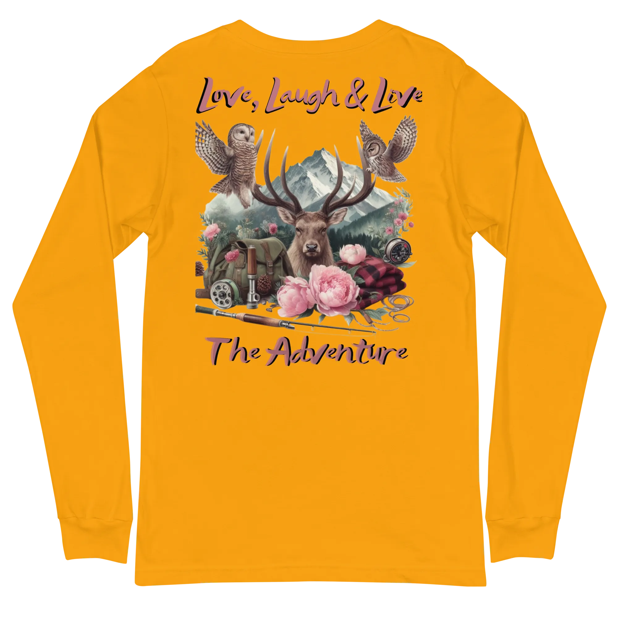 Unisex Long Sleeve Tee Exclusive Love Life Live Outdoors MRRL&O Print Designs