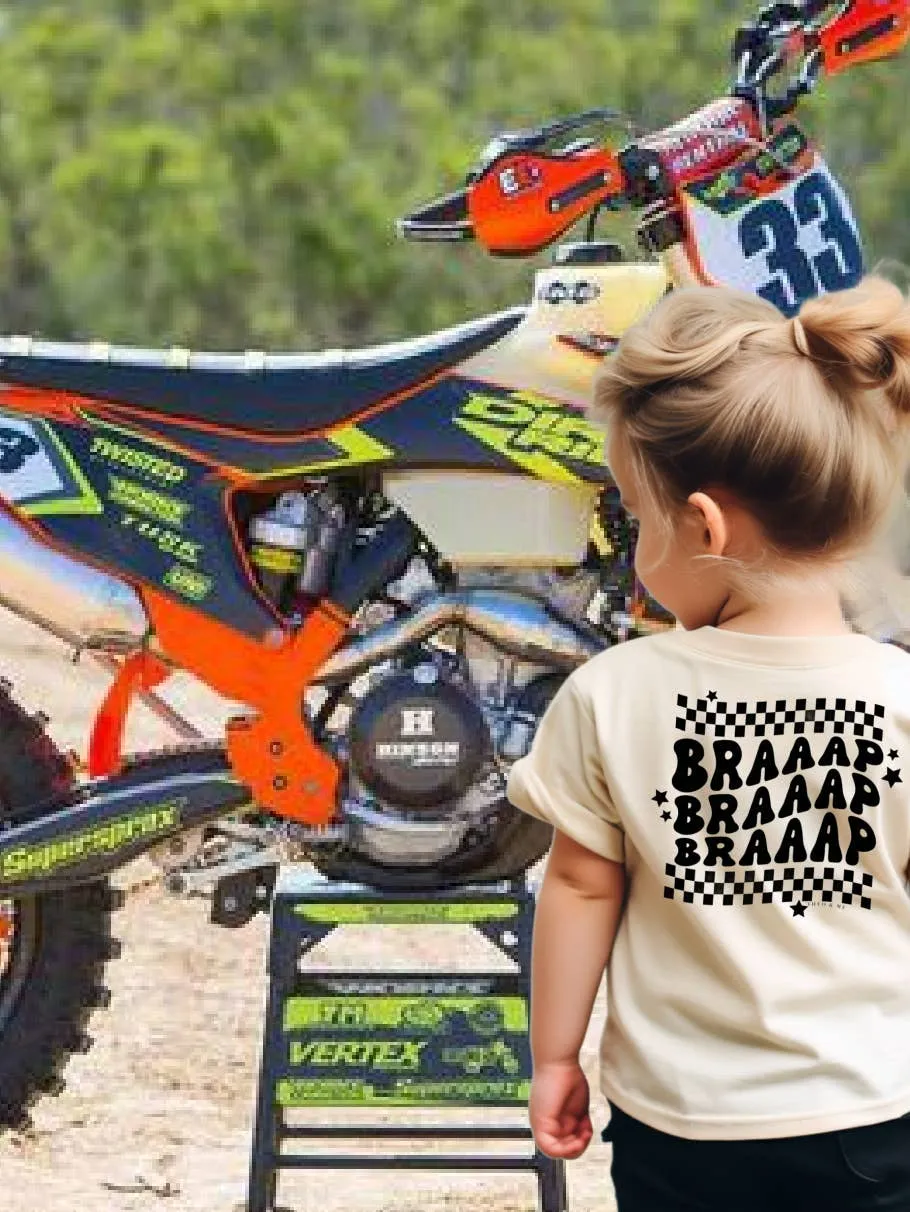 Unisex Toddler Tan Dirt Bike Brap T-shirt