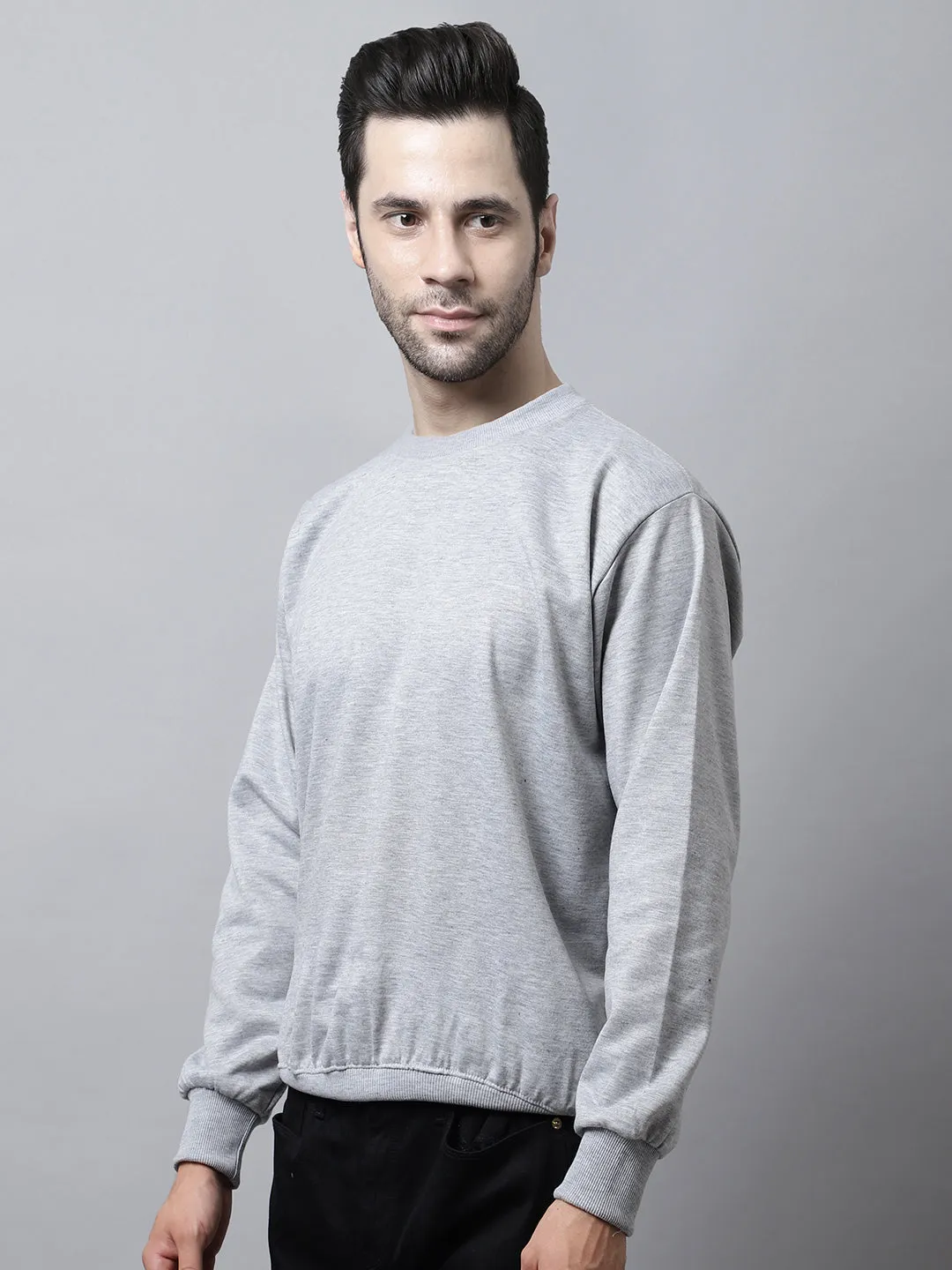 Vimal Jonney Fleece Round Neck Melange Sweatshirt for Men